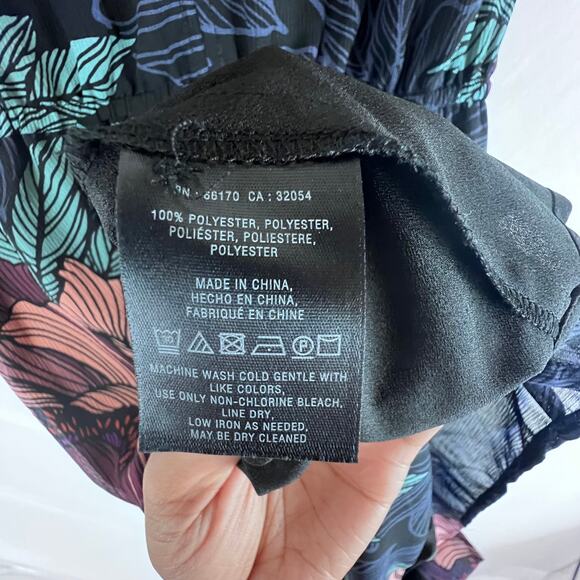 Maeve Anthropologie Bretin Black A-Line Floral Neck Tie Midi Dress Small - Picture 9 of 9